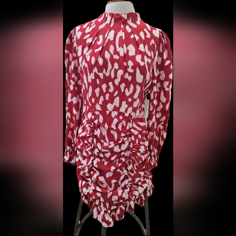 Red and White Patterned Dress